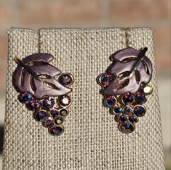 Crystal grape earrings - Picture 5 of 5